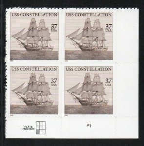 ALLYS STAMPS US Plate Block Scott #3869 37c USS Constellation [4] MNH F/VF [STK]