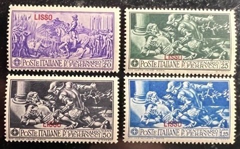 Italian Officies Agean Isl. Lisso Scott# 12-15 Unused F/VF H Cat $14.95+