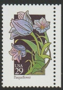 1992 29c Wildflowers: Pasqueflower Scott 2676 Mint F/VF NH