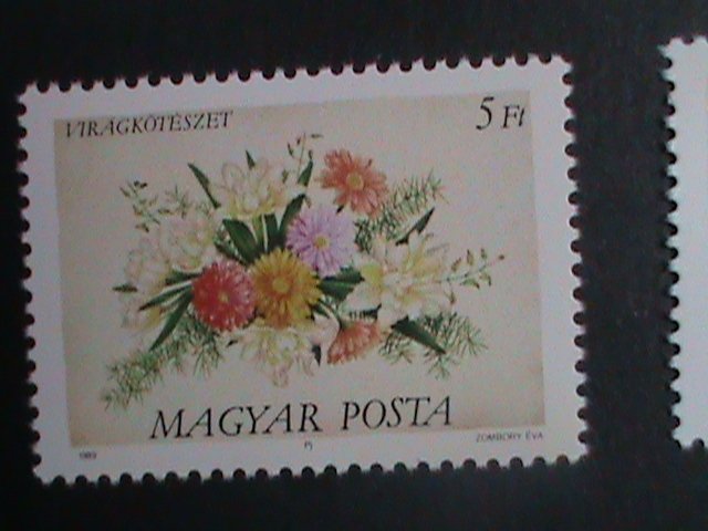 ​HUNGARY STAMP:1989 SC# 3173-7 LOVELY FLOWER ARRANGEMENTS MNH SET. VERY FINE