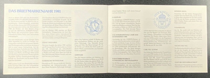 Sweden 1981 Postage Stamp Booklet