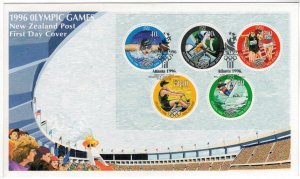 New Zealand 1996 FDC Stamps Mini Sheet Scott 1378a Sport Olympic Games