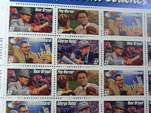 U.S.# 3143-3146-MNH-- PANE OF 20--LEGENDARY FOOTBALL COACHES--1997