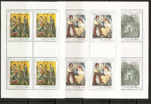 Slovakia 389-91 2001 Art m/s NH