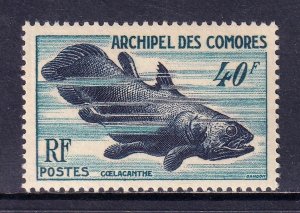 COMORO ISLANDS — SCOTT 42 — 1954 40fr COELACANTH — MNH — SCV $25