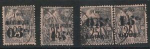 55035 - FRENCH COLONIES:  MARTINIQUE - STAMPS: YVERT 27 / 30 - Used