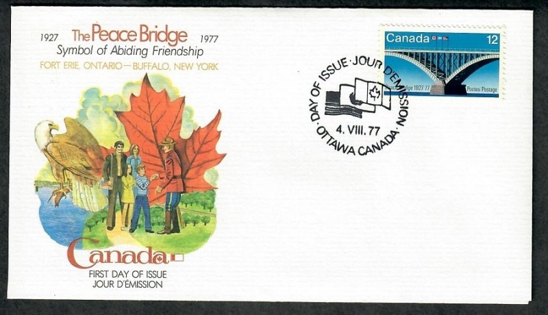 Canada 737 Peace Bridge Unaddressed Fleetwood FDC