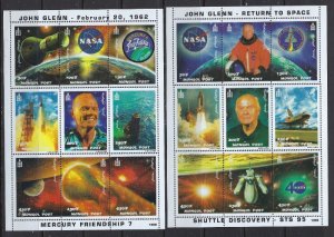Mongolia 2355-56 MNH 1998 John Glenn Space Flight (SS)(ad5495)