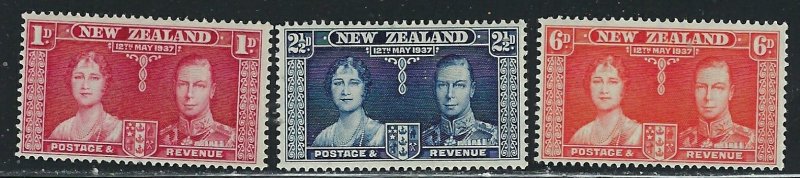 New Zealand 223-25 MNH 1937 KGVI Coronation