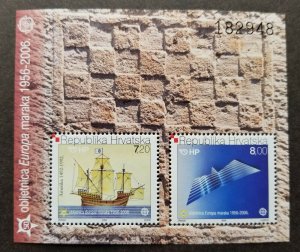 *FREE SHIP Croatia CEPT 50 Years EUROPA Stamps 2005 2006 Ship Boat (ms) MNH