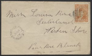 1899 Newfoundland Cover Hermitage Cove to Seal Island via Coastal TPO West