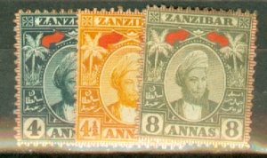 LC: Zanzibar 38, 40-1, 43-4, 47, 49 mint CV $99.25; scan shows only a few