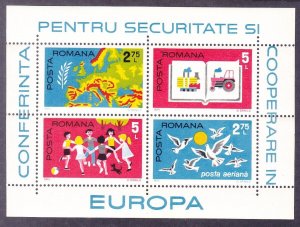 Romania C198 MNH 1975 European Security Cooperation Conference Souvenir Sheet