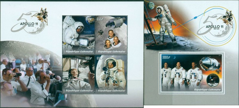 APOLLO 11 SPACE 50TH ANNIVERSARY MOON LANDING NASA NEIL ARMSTRONG MNH STAMPS SET