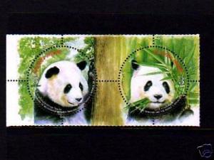 THAILAND - 2005 -  GIANT PANDA - BEARS - MINT - MNH PAIR!