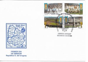 URUGUAY 2000 URUGUAYAN FOOTBALL ASSOCIATION AUF FIRST DAY COVER FUTBOL SOCCER