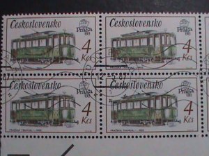 ​CZECHOSLOVAKIA-1987-SC#2658 PARAGA'88  -TRAM-1900 CTO-IMPRINT BLOCK