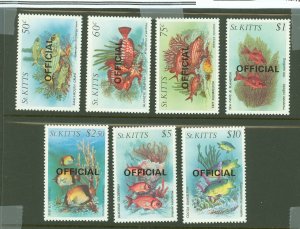 St. Kitts #O34-O40  Single (Complete Set)