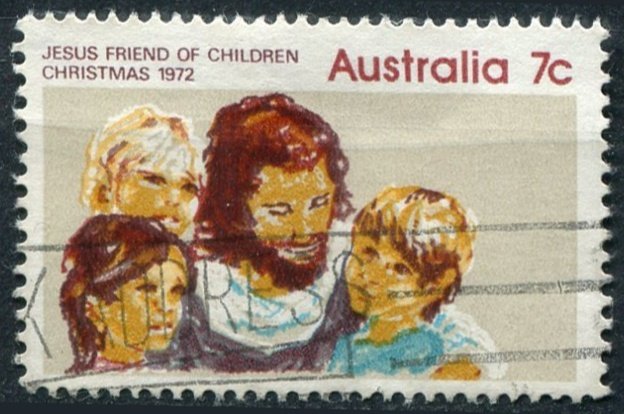 Australia Sc#539 Used, 7c tan & multi, Christmas 1972 (1972)