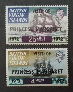 British Virgin Islands 1972 235-6 Navy Ships Princess Margaret Visit MNH T4764