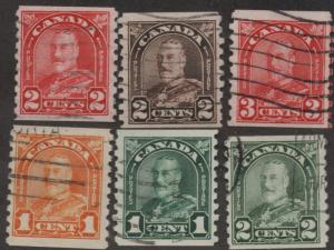 CANADA Used Scott # 178-183 King George V (6 Stamps) -1