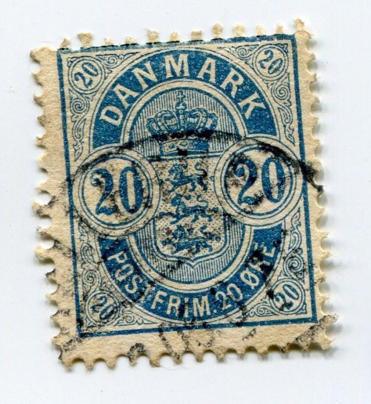 Denmark sc# 37 used color variety Deep Blue cv$60.00 scarce