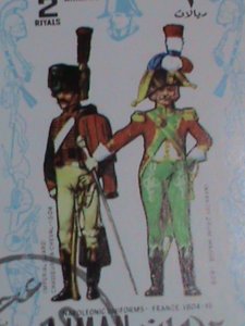 ​AJMAN STAMP-1970- NAPOLEON FRENCH SOLDIERS UNIFORMS-CTO SHEET-VF BEST QUALITY