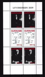 [SUV1603] Surinam 2009 Inventors Edison Davy Light Bulb Miniature Sheet  tab MNH