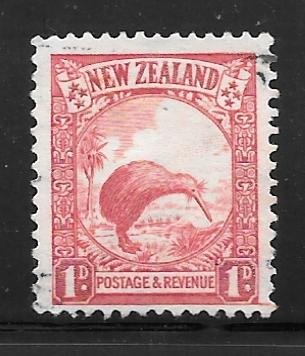 New Zealand 186A: 1d Brown Kiwi (Apteryx australis), used, F-VF