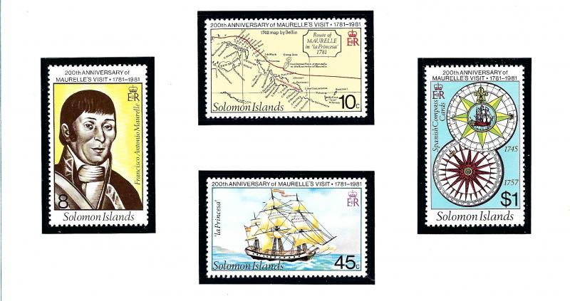 Solomon Is 439-42 MNH 1981 200th anniversary of Maurelles Visit