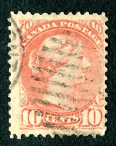 Canada 1889 QV. 10c salmon pink. Used. SG109.