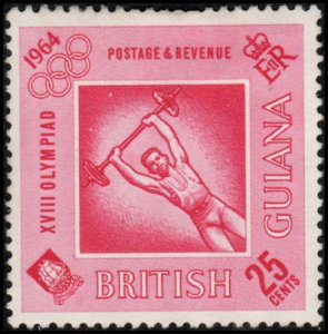 British Guiana 292 - Mint-H - 25c Olympics (1964) (cv $0.55)