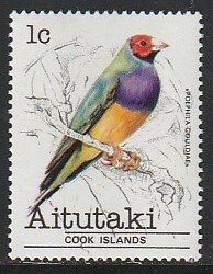 1981 Aitutaki - Sc 216 - MH VF - 1 single - Poephila gouldiae