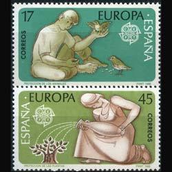 SPAIN 1986 - Scott# 2475-6 Europa-Feeding Birds Set of 2 NH