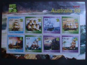 PAPUA NEW GUINEA 1999 AUSTRALIS'99 WORLD STAMP EXPO-WAR SHIPS MNH EST. $14