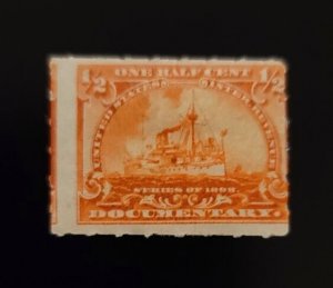 1898 1/2c U.S. Internal Revenue, Battleship, Documentary, Orange Scott R161