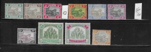 MALAYA SCOTT #26-35 1904-10 TIGERS/ ELEPHANTS-WMK 3- MINT (#29 5C USED) HINGED