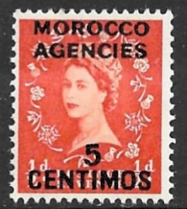 GREAT BRITAIN OFFICES IN MOROCCO 1956 QE2 5c SPANISH CURRENCY Sc 107 MNH