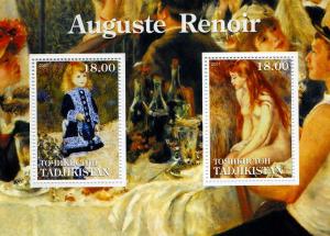 Tajikistan 2001 AUGUSTE RENOIR Paintings Sheet Perforated Mint (NH)