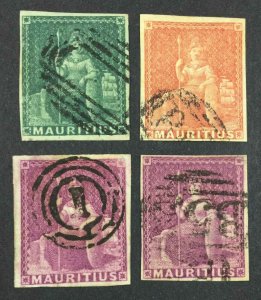 MOMEN: MAURITIUS SG #27-29,29a 1858-62 USED £715 LOT #64133