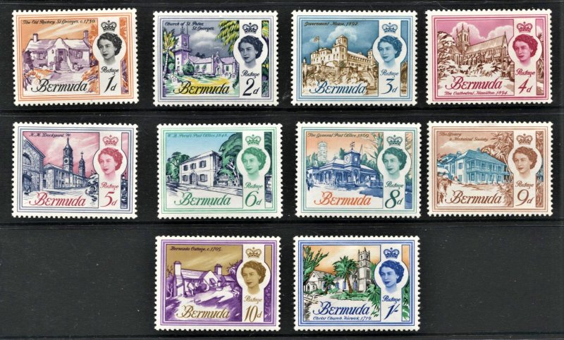 STAMP STATION PERTH  Bermuda #175-185 QEII Short Set- MH - CV$18.00