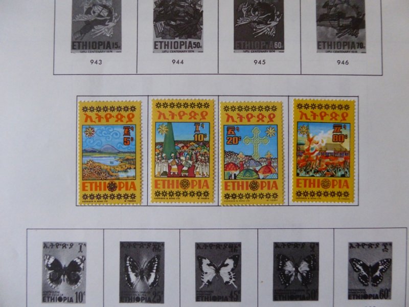 Ethiopia 1966-1993 Stamp Collection on Album Pages