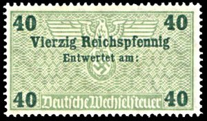 Germany 40p Bill of Exchange Tax Revenue Stamp, MNH
