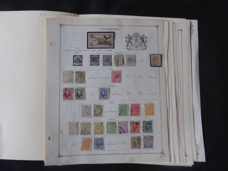 Luxemburg 1874-1966 Stamp Collection on Scott International Stamp Album pages