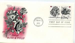 4959-60  Vintage Rose + Tulip on one ArtCraft  FDC