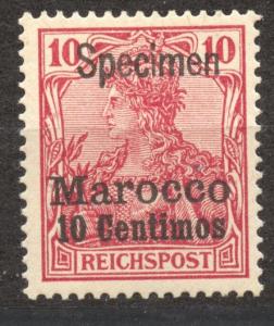 Morocco 1900, German Offices, SPECIMEN, 10 Ct. Germania, mint