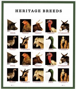 US 5582-5592 MNH VF/XF 55 Cent Forever Heritage Breeds Full Sheet of 20