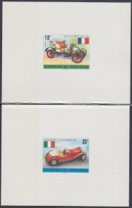 BURKINA FASO Sc# 362-4,C2-6-7 COLOR PROOFS of FLAGS and ANTIQUE CARS