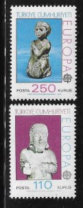 Turkey 1974 Europa CEPT Sculpture Sc 1972-1973 MNH A467