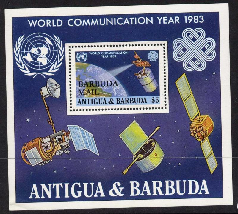 Barbuda 577 MNH World Communications Year, Satellite, Map, Globe